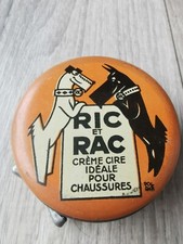 RIC ET RAC  BOÎTE DE CIRAGE 1940 EN TOLE FER  TBE ET PLEINE. 