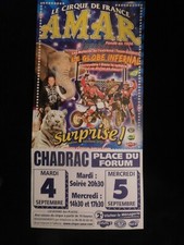 Affiche cirque AMAR  le globe infernal  SURPRISE avec bandeau