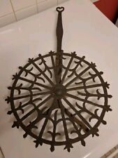 Ancien Trepied De Cheminée Grill Plateau Tournant  Fer Forgé XVIII