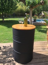 Table Bar CUSTOM baril métal mange debout bidon tonneau décoration industrielle