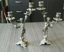 Paire de bougeoirs doubles