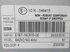 AUTORADIO RECEPTEUR CD  FORD FIESTA VI  E1BT18C815GE  2524781
