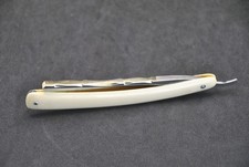 Rasoir coupe choux ancien Gilbert Raffin, lame guilllochée Shave Ready