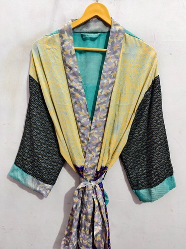 Summer sari silk kimono - sari,