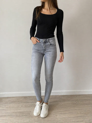 Jean skinny gris clair - , zara