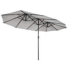 Parasol double 4.5 x 2.65 x h2.4 m Gris KZ GARDEN