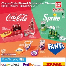 Lot de 6 breloques miniatures de marque Coca Cola complètes / jouet capsule...