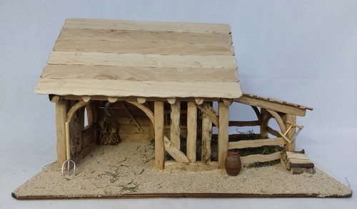 Crèche noël artisanale - crèche,