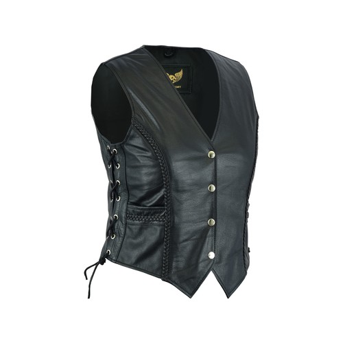 Gilet cuir style motard - gilet, de