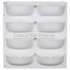 Kit Mur Végétal Intérieur Flowall Blanc 42x40cm 8 pots M (support de culture)