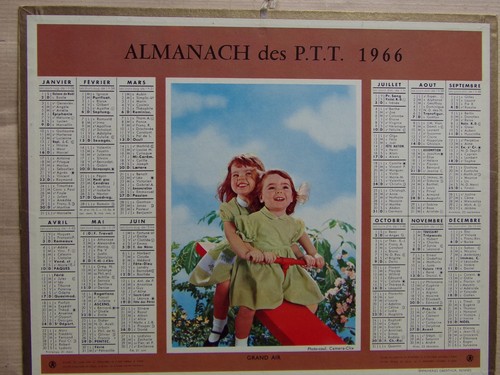 Calendrier almanach ptt - calendrier,
