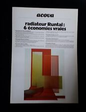 dépliant  ACOVA " radiateur RUNTAL  : 6 économies vraies " - 1976