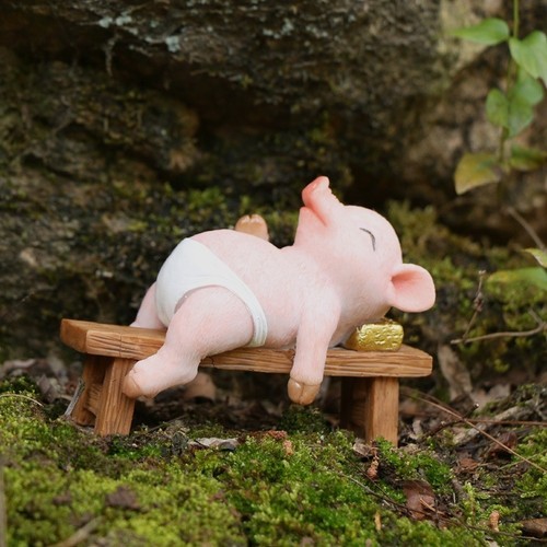 Ornement cochon résine - de, en