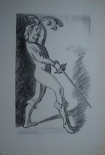 Lithographie  L' ESCRIMEUR