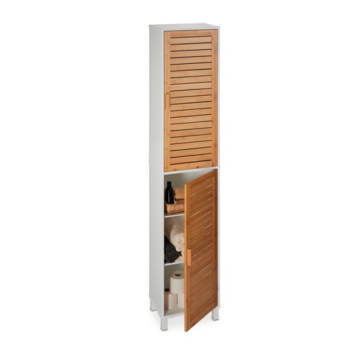 Meuble blanc bambou rangement - meuble,