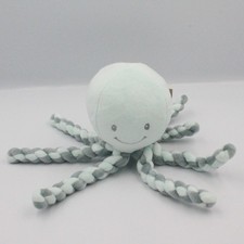 Doudou pieuvre poulpe bleu