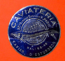 PARIS ( GEORGES V ) ÉTIQUETTE CAVIAR D' ESTURGEON " MALOSSOL " CAVIATERA