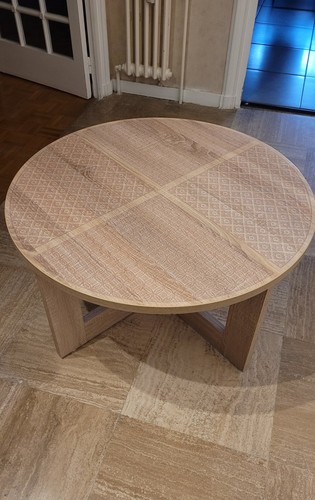 Table basse ronde bois beige