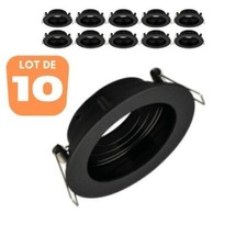Lot de 10 supports de spots Beta R3 rond noir MR16 GU10/GU5.3