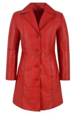 Femmes Rouge Véritable Cuir