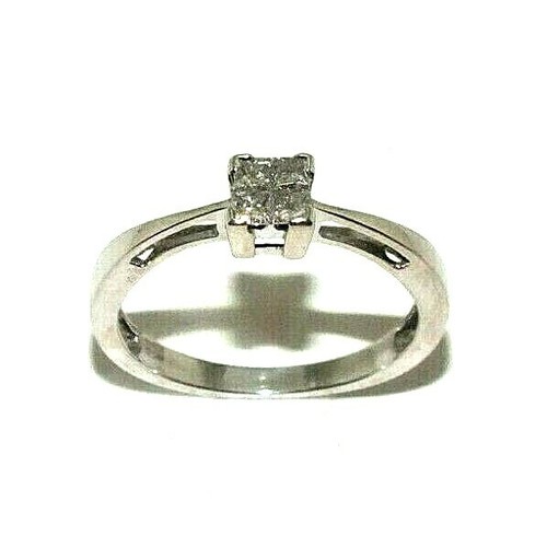 Bague blanc 9 carats - or,