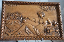 PANNEAU EN BOIS SCULPTE ART DECO DANS LE GOUT DE GEORGES ARTEMOFF ALLEGORIE ETE