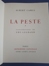 [Edy-Legrand ]Camus Alber.  La Peste.  Imprimerie Nationale