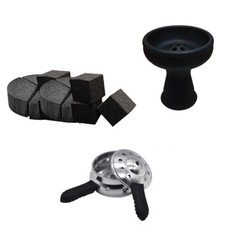 Pack Accessoires Chicha avec Charbon Coco 2Kg + Système de Chauffe Charbon + Fo