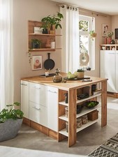 Cuisine Îlot De Cuisine Hilde 150 Cm Avec Étagère Suspendue Blanche Respekta