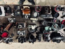 LOT Appareils Photo Argentique Canon Nikon Pentax Minolta + divers objectifs