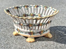 Petit corbeille ajourée faïence de  Malicorne  EMILE TEISSIER