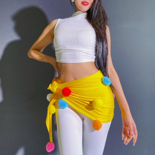 Jupe danse pompom pour - de,