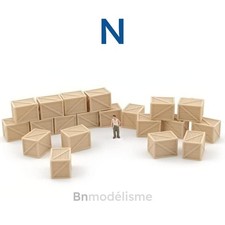 N 1/160 Lot 20 Caisses Transport, Fret Maritime Ferroviaire Marchandises 1:160