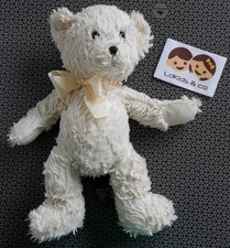 DOUDOU PELUCHE RUSS BERRIE BEAR OURS EILEEN FOURRURE BLANC CREME  35 cm - D1934