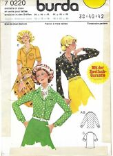 BURDA 7 0220 patron CHEMISIERS  38, 40, 42 VINTAGE