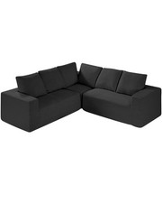 VEVOR Canapé sectionnel modulaire en forme de L siège profond et coussin noir