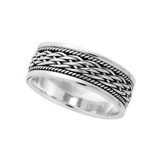 Silverly Argent Sterling 8 mm Grand Celtique Tressé Nœud Anneau Bague