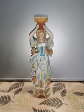 ancien Vase  Femme en biscuit