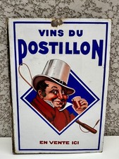 Plaque émaillée double face Vin du POSTILLON