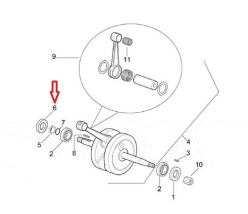 Joint spi moteur - , pour
