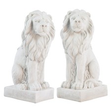 2x XL couple lion statue