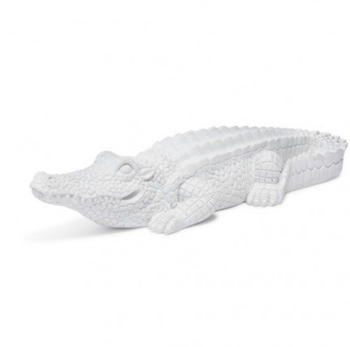 Crocodile décoratif blanc - crocodile, en
