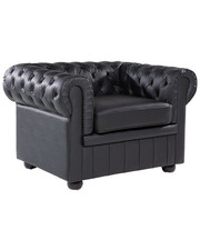 Fauteuil en Cuir Noir Dossier