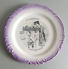 Assiette "parlante" Les déjeuners comiques. Le Filou N°11. Porcelaine de Gien.