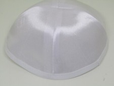 Kippa juive satinée blanche