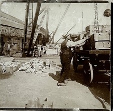 UK ECOSSE Aberdeen Usine Granite Robert Gibb c1900 Photo Plaque Stereo Vintage 
