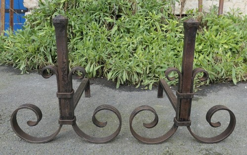 Paire anciens chenets - d'anciens,