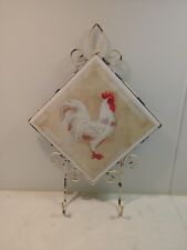 Porte Torchons Faïence Motif Coq Métal Carrelage Vintage Ancien Poule Cuisine 