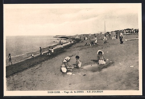Cpa saint denis - plage, avec