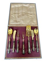 ménagère argent massif Service A Gateau 19 Eme Siecle Boite